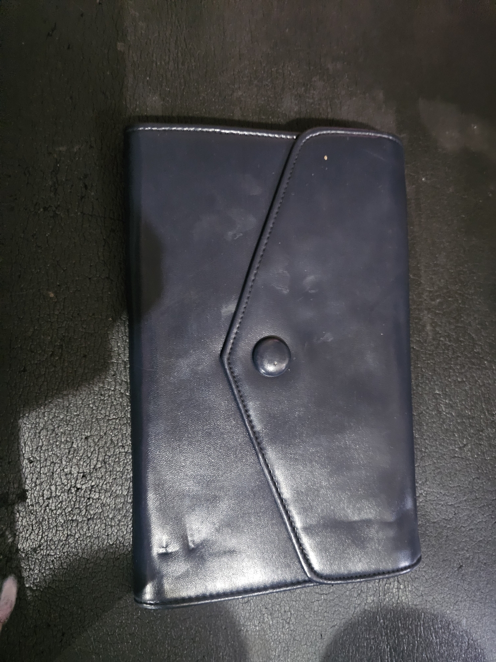 Vintage Navy Blue Envelope Clutch Wallet